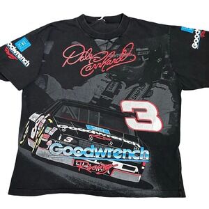 Vintage Dale Earnhardt 3 All Over Print Graphic T Shirt L Goodwrench Nascar 1993